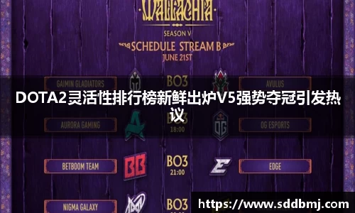 DOTA2灵活性排行榜新鲜出炉V5强势夺冠引发热议